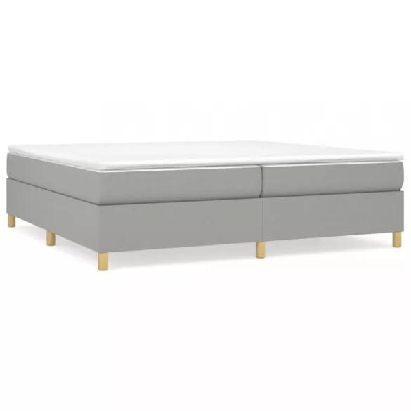 világosszürke szövet rugós ágy matraccal 200 x 200 cm