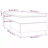 fehér műbőr rugós ágy matraccal 90x190 cm