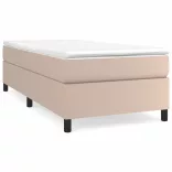 cappuccino színű műbőr rugós ágy matraccal 90 x 190 cm