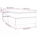 cappuccino színű műbőr rugós ágy matraccal 90 x 190 cm