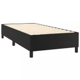 fekete műbőr rugós ágy matraccal 90 x 200 cm