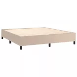 cappuccino színű műbőr rugós ágy matraccal 160 x 200 cm