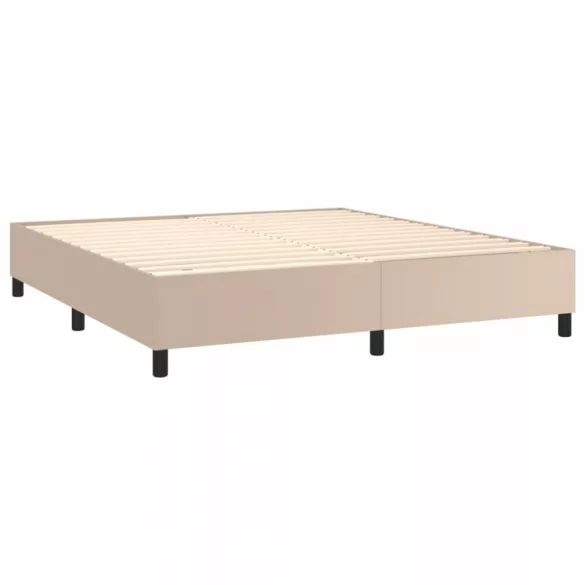 cappuccino színű műbőr rugós ágy matraccal 160 x 200 cm