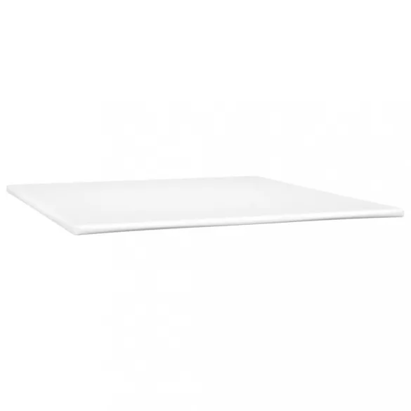 fehér műbőr rugós ágy matraccal 180 x 200 cm