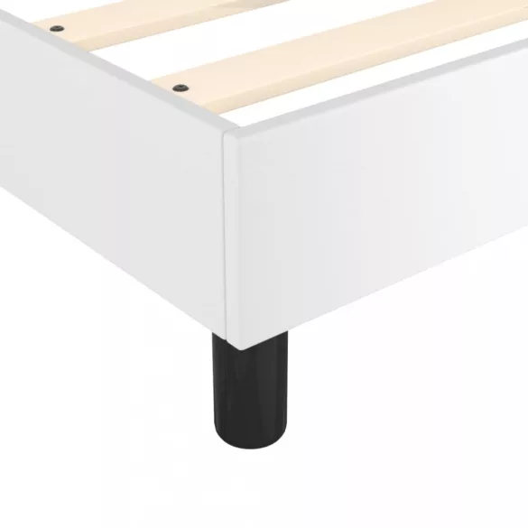 fehér műbőr rugós ágy matraccal 200 x 200 cm