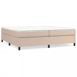 cappuccino színű műbőr rugós ágy matraccal 200 x 200 cm