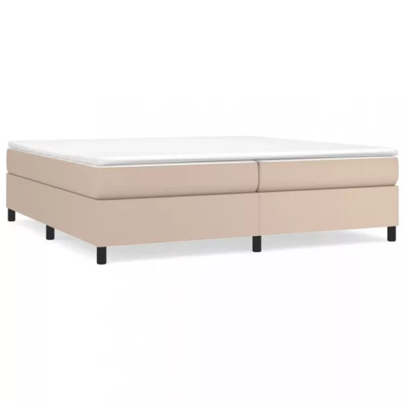 cappuccino színű műbőr rugós ágy matraccal 200 x 200 cm