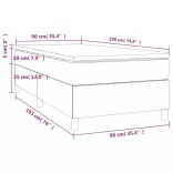 világosszürke bársony rugós ágy matraccal 90x190 cm