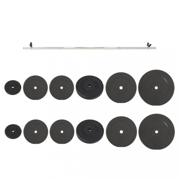 súlyzórúd súlytárcsákkal 90 kg