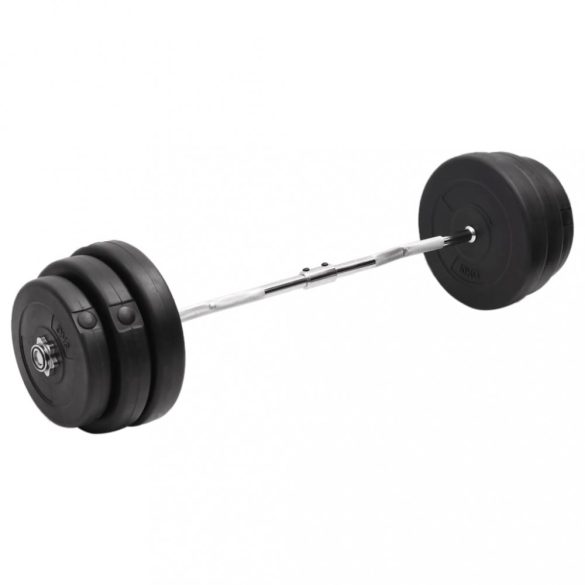 hajlított súlyzórúd súlytárcsákkal 90 kg