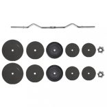 hajlított súlyzórúd súlytárcsákkal 90 kg