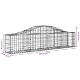 4 db íves horganyzott vas gabion kosár 200x30x40/60 cm