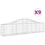9 db íves horganyzott vas gabion kosár 200x30x40/60 cm