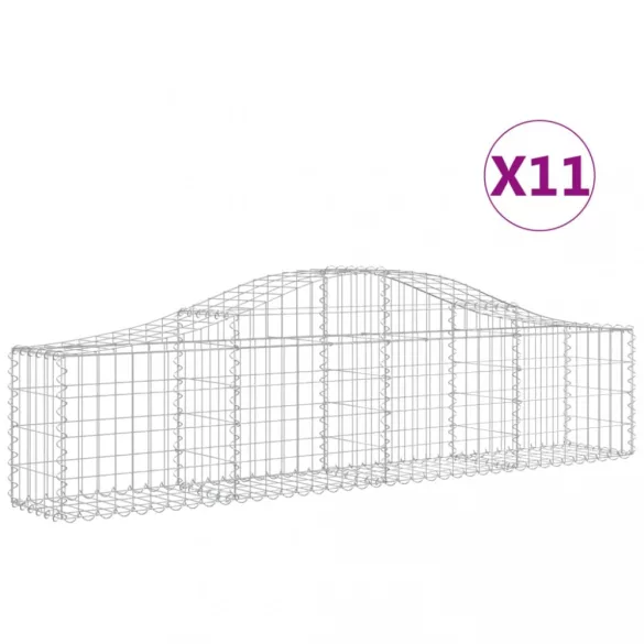 11 db íves horganyzott vas gabion kosár 200x30x40/60 cm