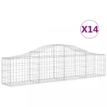14 db íves horganyzott vas gabion kosár 200x30x40/60 cm