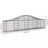 15 db íves horganyzott vas gabion kosár 200x30x40/60 cm