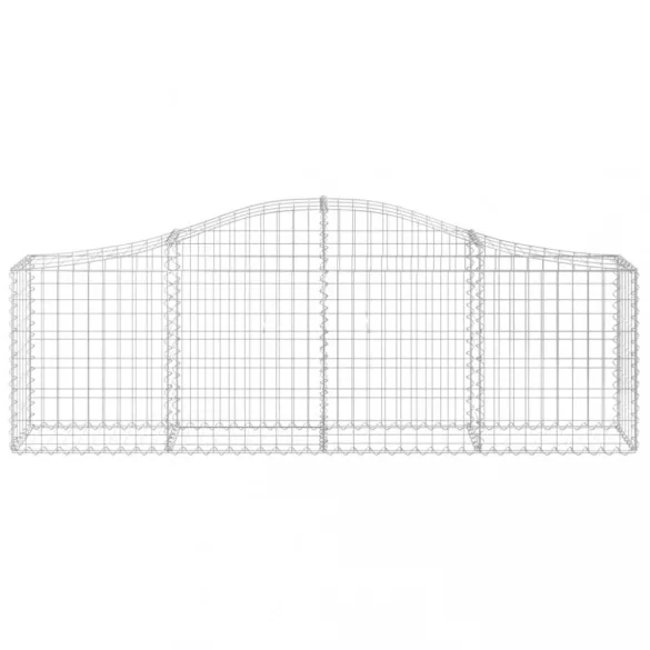 6 db íves horganyzott vas gabion kosár 200x30x60/80 cm