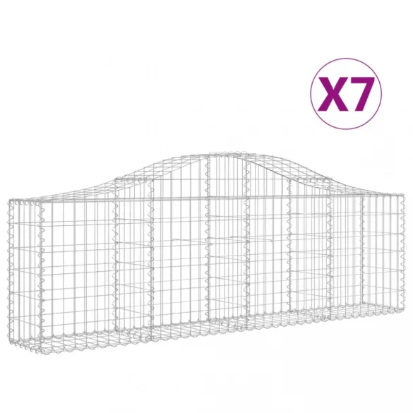 7 db íves horganyzott vas gabion kosár 200x30x60/80 cm