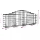 8 db íves horganyzott vas gabion kosár 200x30x60/80 cm