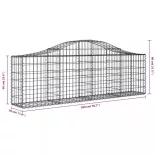10 db íves horganyzott vas gabion kosár 200x30x60/80 cm