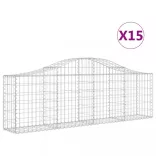 15 db íves horganyzott vas gabion kosár 200x30x60/80 cm