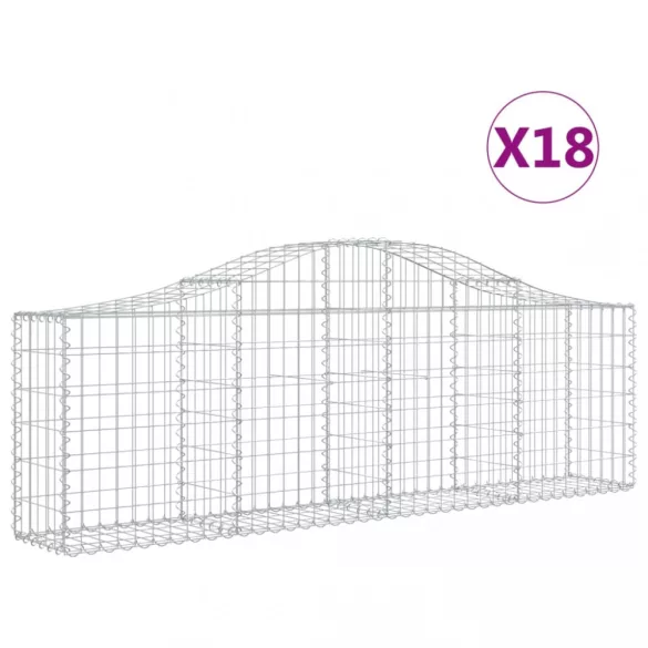18 db íves horganyzott vas gabion kosár 200x30x60/80 cm