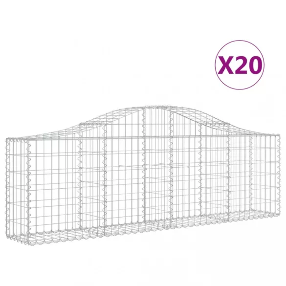 20 db íves horganyzott vas gabion kosár 200x30x60/80 cm