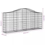 2 db íves horganyzott vas gabion kosár 200x30x80/100 cm