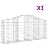 3 db íves horganyzott vas gabion kosár 200x30x80/100 cm