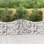 4 db íves horganyzott vas gabion kosár 200x30x80/100 cm
