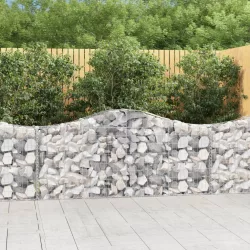 4 db íves horganyzott vas gabion kosár 200x30x80/100 cm
