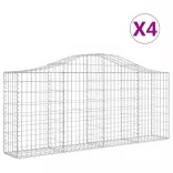 4 db íves horganyzott vas gabion kosár 200x30x80/100 cm