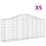 5 db íves horganyzott vas gabion kosár 200x30x80/100 cm