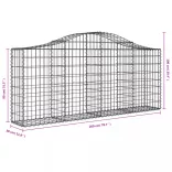 6 db íves horganyzott vas gabion kosár 200x30x80/100 cm