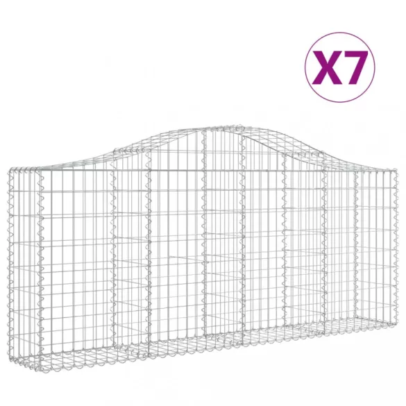 7 db íves horganyzott vas gabion kosár 200x30x80/100 cm