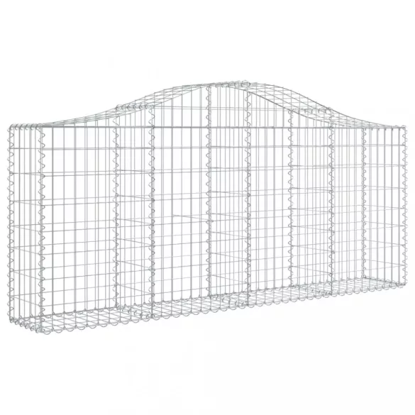 10 db íves horganyzott vas gabion kosár 200x30x80/100 cm