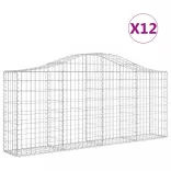12 db íves horganyzott vas gabion kosár 200x30x80/100 cm