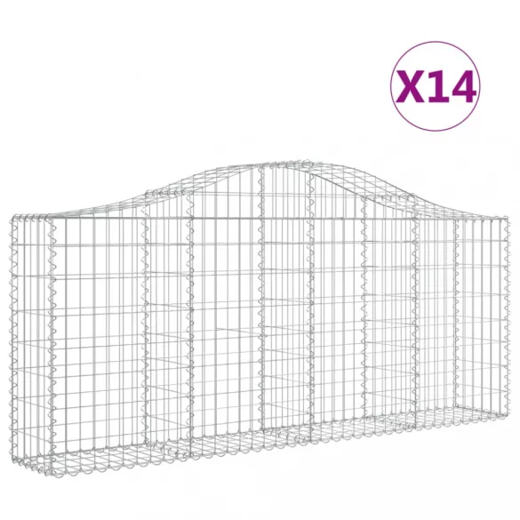 14 db íves horganyzott vas gabion kosár 200x30x80/100 cm