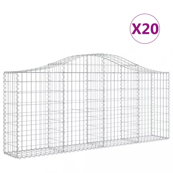 20 db íves horganyzott vas gabion kosár 200x30x80/100 cm