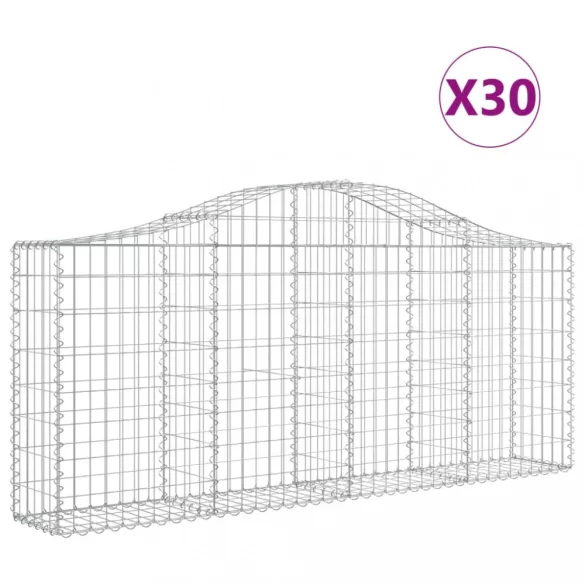 30 db íves horganyzott vas gabion kosár 200x30x80/100 cm