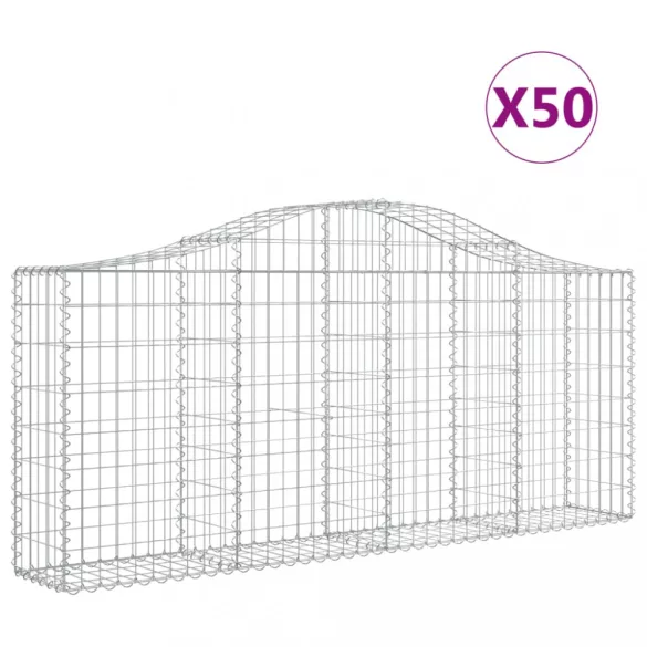 50 db íves horganyzott vas gabion kosár 200x30x80/100 cm