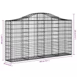 4 db íves horganyzott vas gabion kosár 200x30x100/120 cm