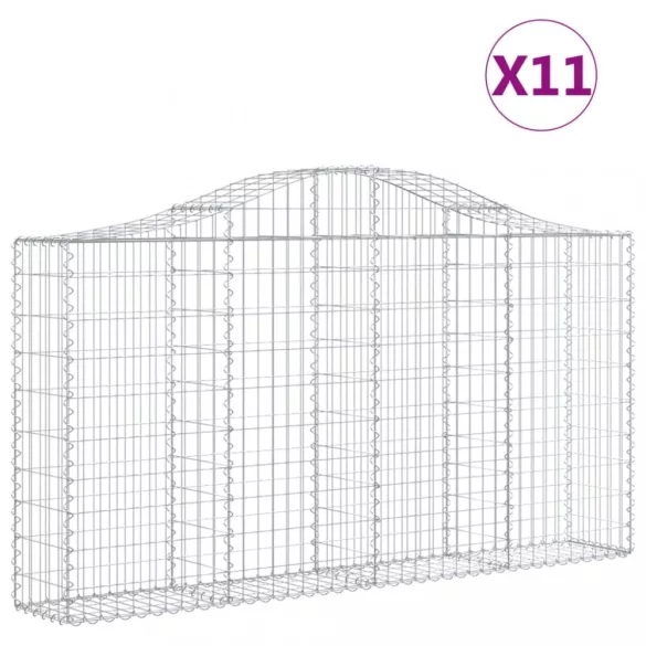 11 db íves horganyzott vas gabion kosár 200x30x100/120 cm