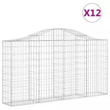 12 db íves horganyzott vas gabion kosár 200x30x100/120 cm