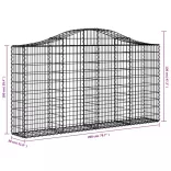 13 db íves horganyzott vas gabion kosár 200x30x100/120 cm