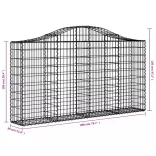 15 db íves horganyzott vas gabion kosár 200x30x100/120 cm