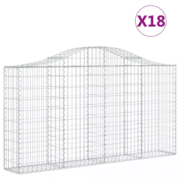 18 db íves horganyzott vas gabion kosár 200x30x100/120 cm