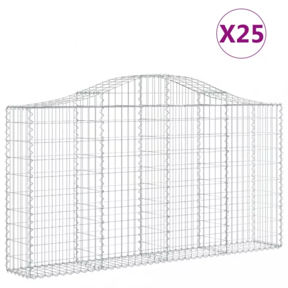 25 db íves horganyzott vas gabion kosár 200x30x100/120 cm