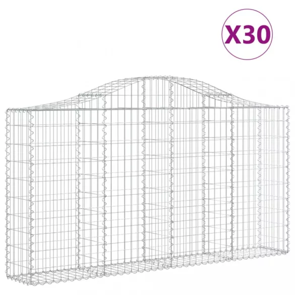 30 db íves horganyzott vas gabion kosár 200x30x100/120 cm