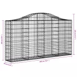 30 db íves horganyzott vas gabion kosár 200x30x100/120 cm